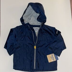 OshKosh B'gosh Blue Raincoat Lightweight Hooded size 6/9 months NWT